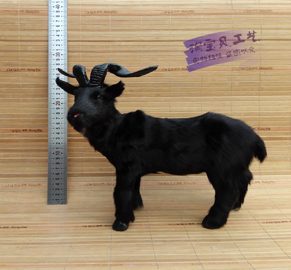 Simulation Goat Ornaments Table Decoration Black Goat Model Feng Shui Fortune Teaching Materials Props Lawn Scene Layout Simulation Goat Ornaments Table Decoration Black Goat Model Feng Shui Fortune Teaching Materials Props Lawn Scene Layout