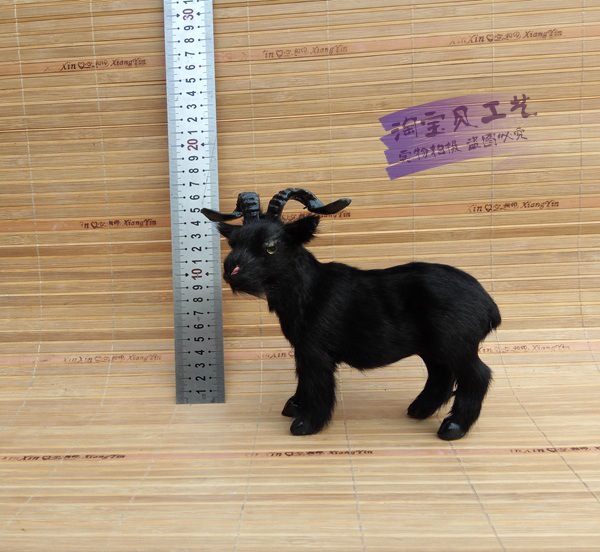 Simulation Goat Ornaments Table Decoration Black Goat Model Feng Shui Fortune Teaching Materials Props Lawn Scene Layout Simulation Goat Ornaments Table Decoration Black Goat Model Feng Shui Fortune Teaching Materials Props Lawn Scene Layout