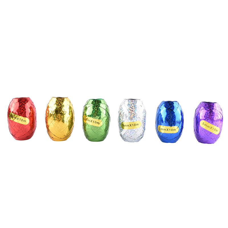 Factory Direct Sales 5mm * 10 M Creative Egg-Shaped Rugby Ribbon Wedding Birthday Balloon Ribbon Custom Wholesale