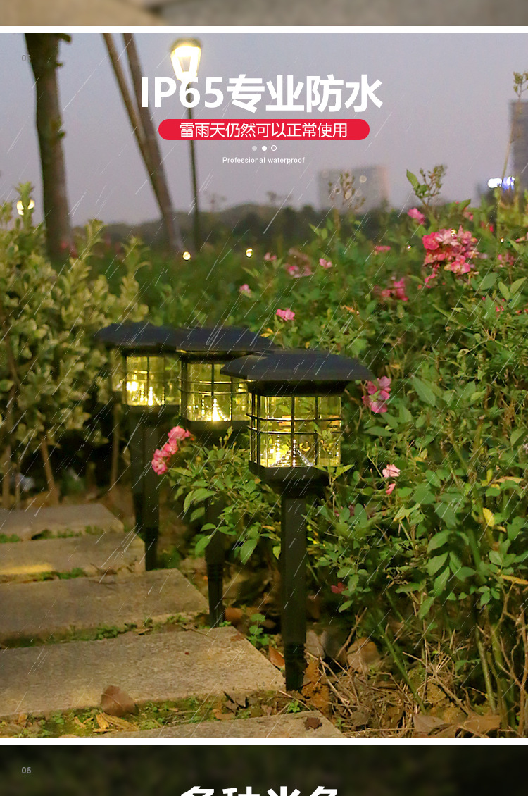 Solar Light Waterproof Courtyard Decoration Pillar Lamp Villa Garden Courtyard Lawn Lamp Park Corridor Small Night Lamp