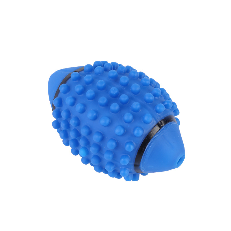 In Stock Wholesale Pet Vinyl Rugby Toy Throwing Molar Cleaning Teeth Biting Dog Interactive Training Toys