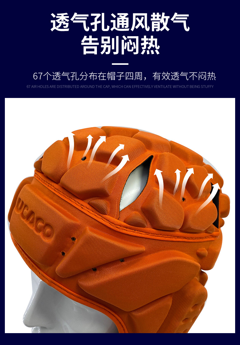 Outdoor Sports Football Rugby Headgear Head Protective Cap Riding Skating Board Equestrian Soft Helmet Spot Clearance