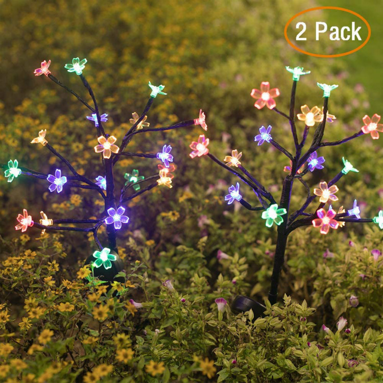 2021 Cross-Border New Arrival Solar Lawn Floor Outlet Cherry Blossom Lights Fireworks Lighting Chain Outdoor Waterproof Christmas Decorative Lights