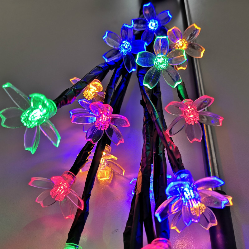 2021 Cross-Border New Arrival Solar Lawn Floor Outlet Cherry Blossom Lights Fireworks Lighting Chain Outdoor Waterproof Christmas Decorative Lights