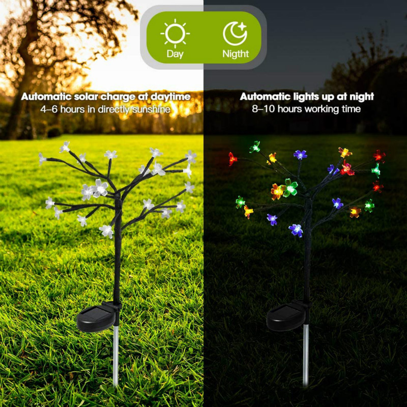 2021 Cross-Border New Arrival Solar Lawn Floor Outlet Cherry Blossom Lights Fireworks Lighting Chain Outdoor Waterproof Christmas Decorative Lights