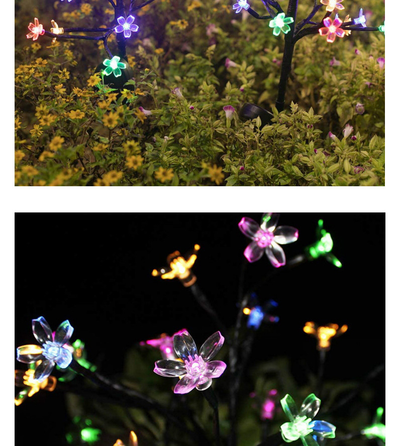 2021 Cross-Border New Arrival Solar Lawn Floor Outlet Cherry Blossom Lights Fireworks Lighting Chain Outdoor Waterproof Christmas Decorative Lights