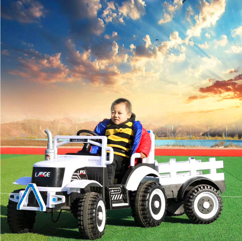 Children large tractor electric car toy car can sit people four wheels with a tug remote control off-road Children large tractor electric car toy car can sit people four wheels with a tug remote control off-road
