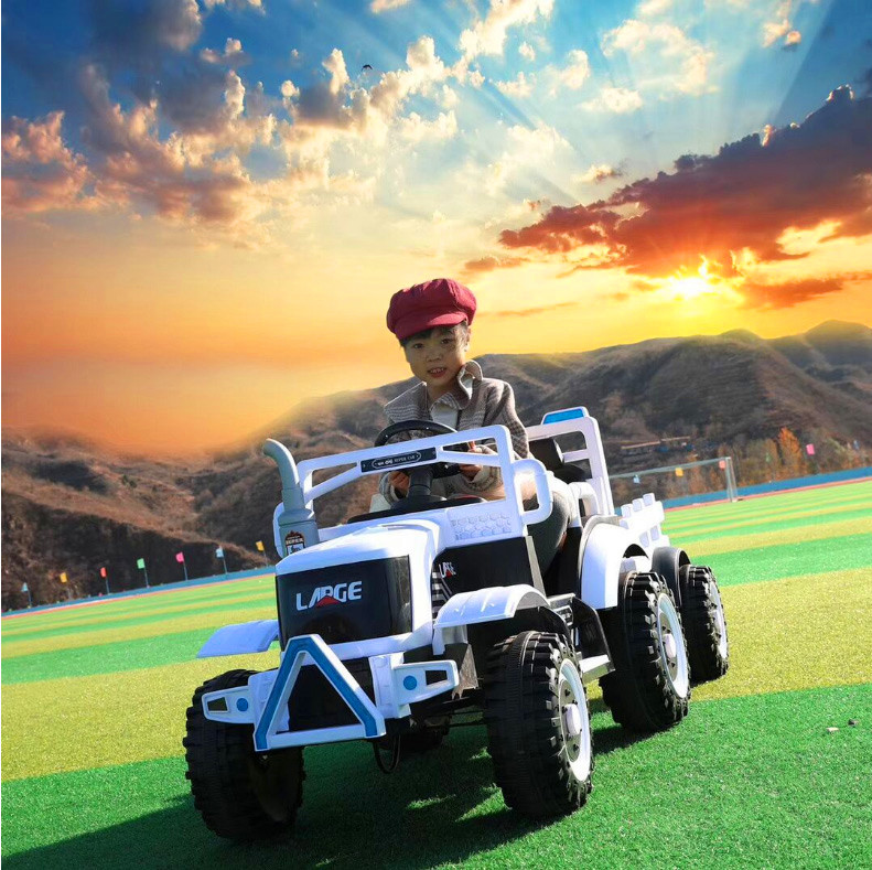 Children large tractor electric car toy car can sit people four wheels with a tug remote control off-road Children large tractor electric car toy car can sit people four wheels with a tug remote control off-road