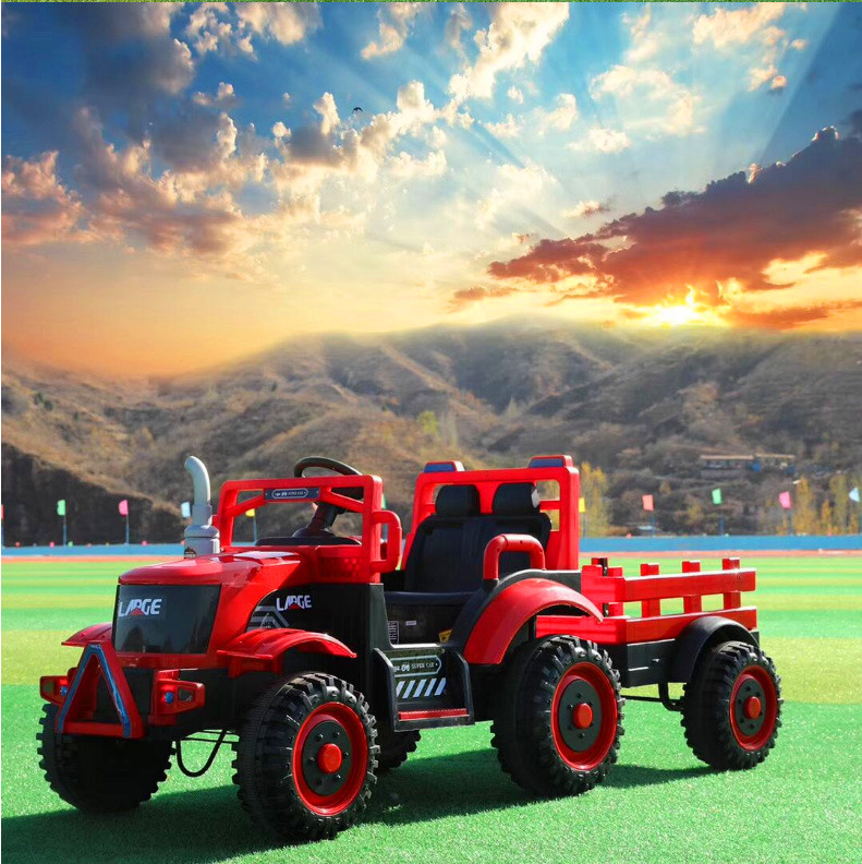 Children large tractor electric car toy car can sit people four wheels with a tug remote control off-road Children large tractor electric car toy car can sit people four wheels with a tug remote control off-road