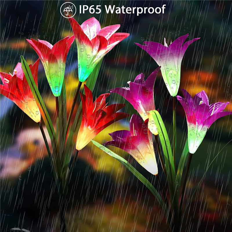 Solar Light Solar Flower Lights Lily Flower Lamp Outdoor Garden Lawn Courtyard Decoration Led Solar Light