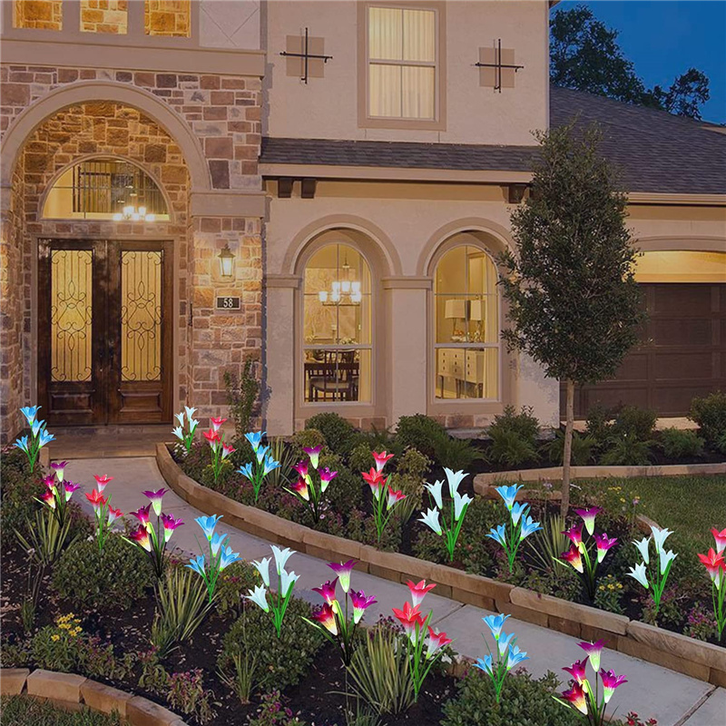 Solar Light Solar Flower Lights Lily Flower Lamp Outdoor Garden Lawn Courtyard Decoration Led Solar Light Solar Light Solar Flower Lights Lily Flower Lamp Outdoor Garden Lawn Courtyard Decoration Led Solar Light