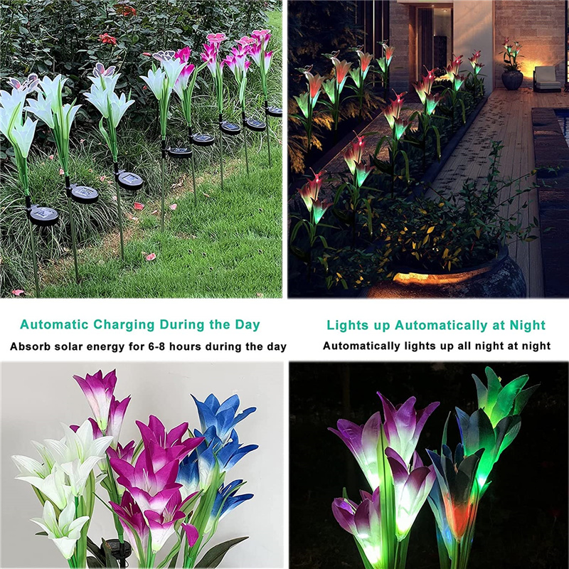 Solar Light Solar Flower Lights Lily Flower Lamp Outdoor Garden Lawn Courtyard Decoration Led Solar Light Solar Light Solar Flower Lights Lily Flower Lamp Outdoor Garden Lawn Courtyard Decoration Led Solar Light