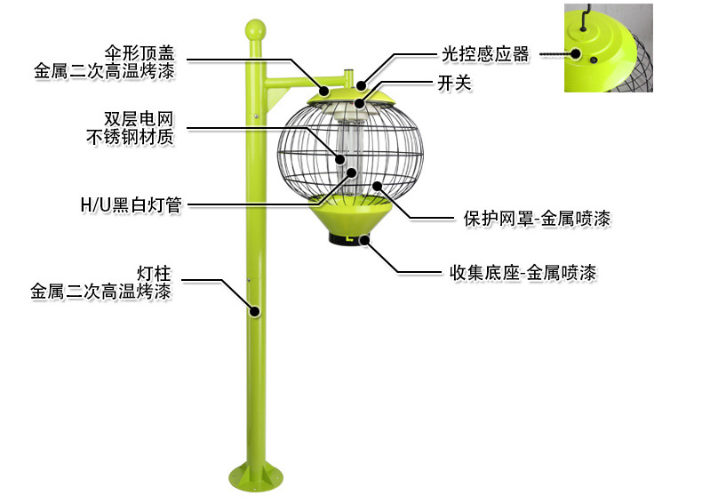 Outdoor lawn mosquito lamp intelligent light control outdoor waterproof insect lamp school park courtyard Outdoor lawn mosquito lamp intelligent light control outdoor waterproof insect lamp school park courtyard
