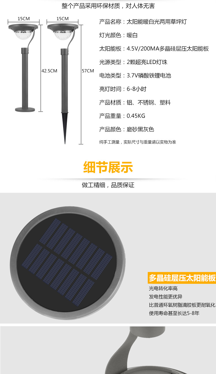 Solar Energy Saving Lamp Super Bright Solar Lawn Lamp Waterproof Home Garden Villa Courtyard Led Solar Lamp