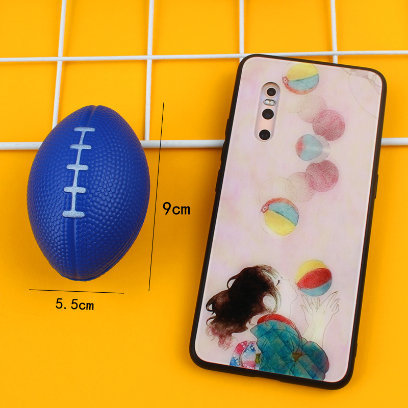 Cross-Border Hot Selling British American Small Brown Rugby Decompression Toys for Children Foam Decompression Pu Ball Custom Printing