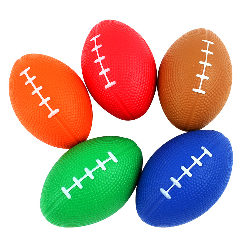 Cross-Border Hot Selling British American Small Brown Rugby Decompression Toys for Children Foam Decompression Pu Ball Custom Printing