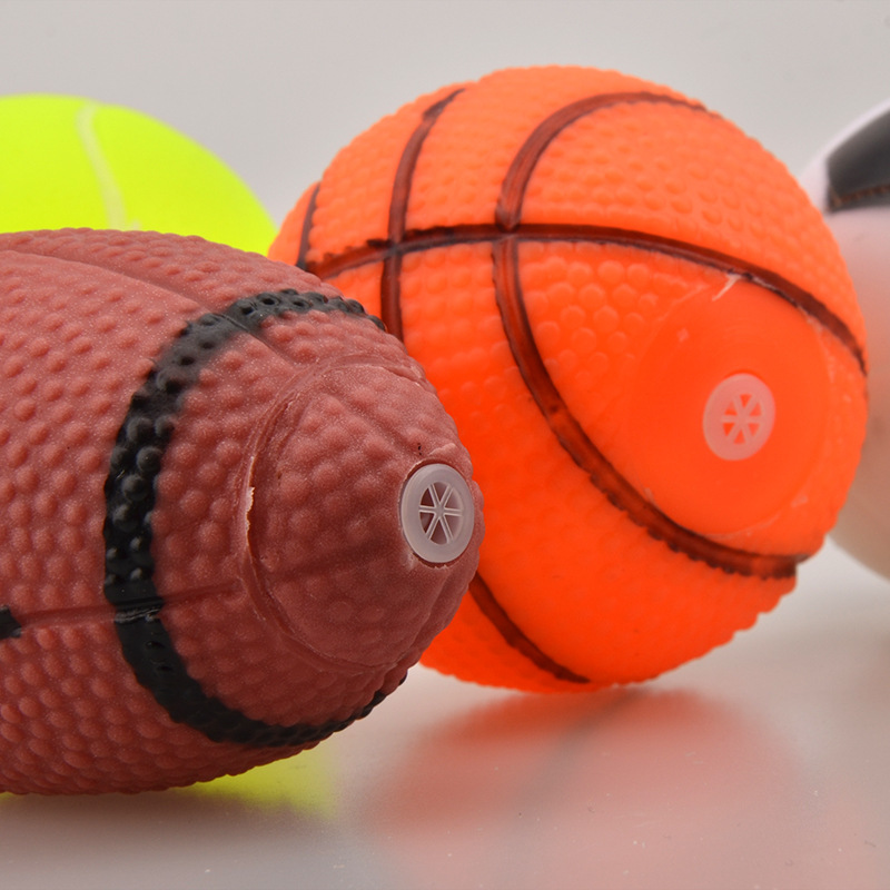 Factory Direct Sales Pet Toy Vinyl Sounding Rugby Football Dog Training Baseball Sport Ball Toy Set
