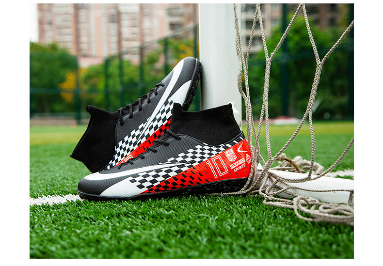 Cross-Border High-Top Soccer Shoes Boys and Girls TF Broken Nail Leather Foot Artificial Lawn AG Long Nail Student Sports Training Shoes Cross-Border High-Top Soccer Shoes Boys and Girls TF Broken Nail Leather Foot Artificial Lawn AG Long Nail Student Sports Training Shoes