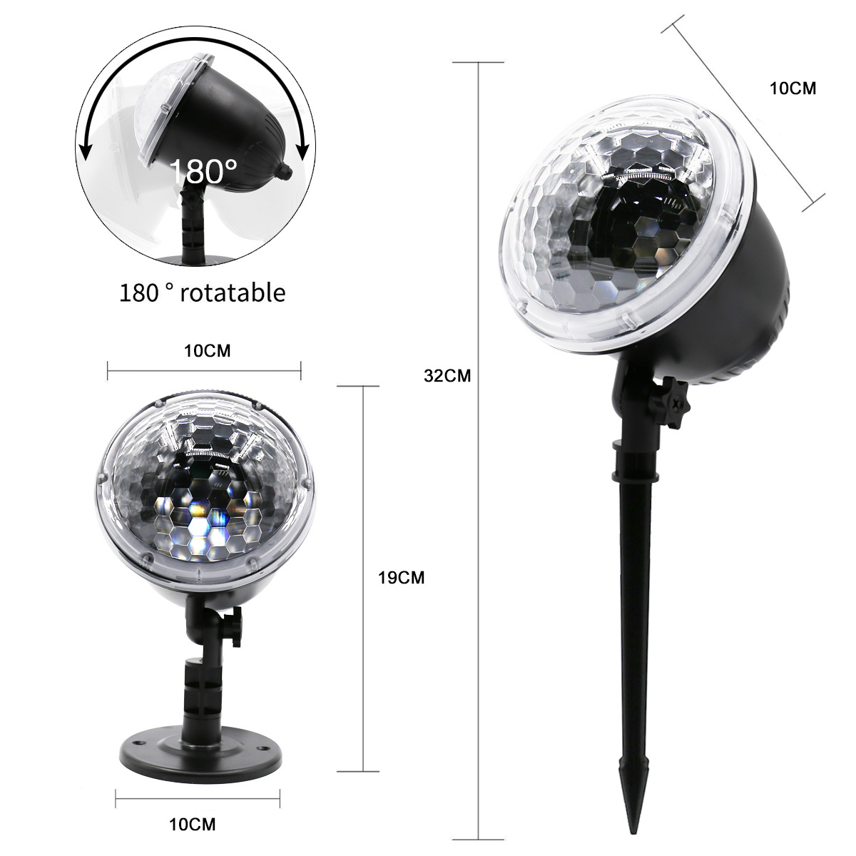 Dynamic Snowflake Projection Lamp Outdoor Waterproof RF Remote Control Snow Light Lawn Lamp