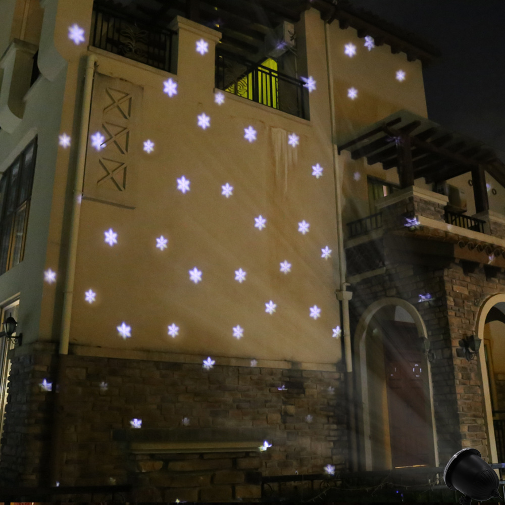 Dynamic Snowflake Projection Lamp Outdoor Waterproof RF Remote Control Snow Light Lawn Lamp