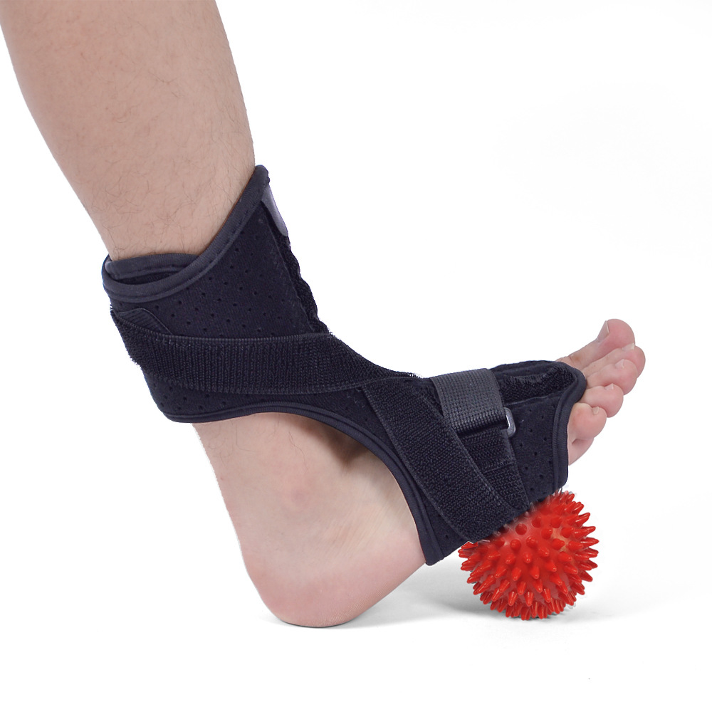 Amazon Hot Sale Foot Fasciitis Ankle Fixation Brace Sprain Memory Foam Aluminum Strip Splint Night Use Ankle Fixation Brace with PVC Ball