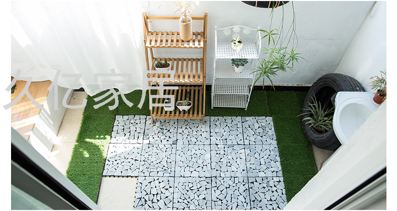 Artificial Anti-Real Lawn Grass Leather Stitching Floor DIY Outdoor Buckle Floor Balcony Garden