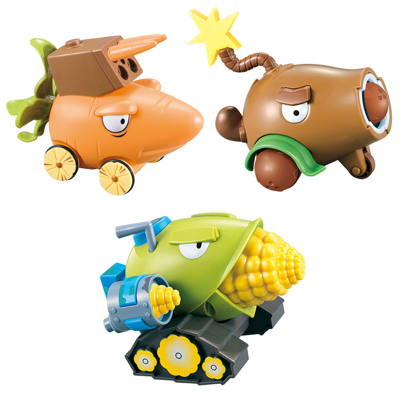 Plant Vs Zombie Toy Doll Full Set Pirate Zombie Pull Back Car Catapult Launch Rugby Zombie Dish