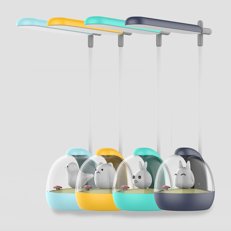 Amazon&#039;s new creative cartoon lawn night light LED eye-care reading lamp USB charging student learning lamp