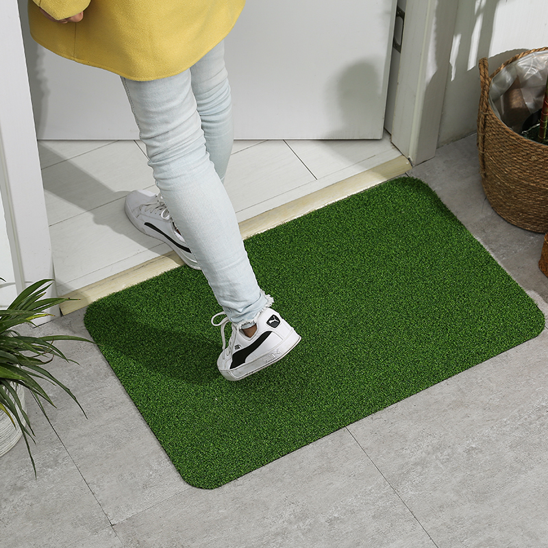 Plain Mud Scraping Mat Emulational Lawn Green Mat Entrance No Carmen Dirt Trap Doormat Can Be Cut Freely Foot Mat