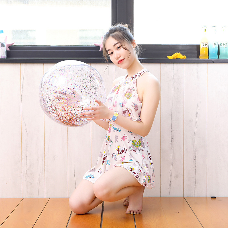 Instagram web celebrity photo props inflatable sequins beach ball transparent PVC ball water toys