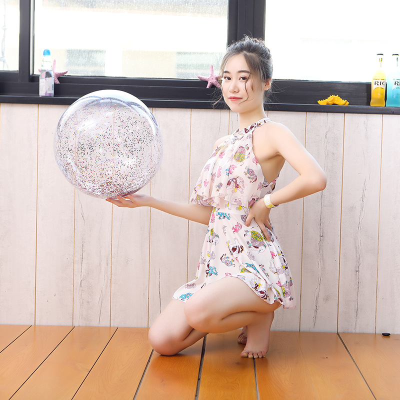 Instagram web celebrity photo props inflatable sequins beach ball transparent PVC ball water toys