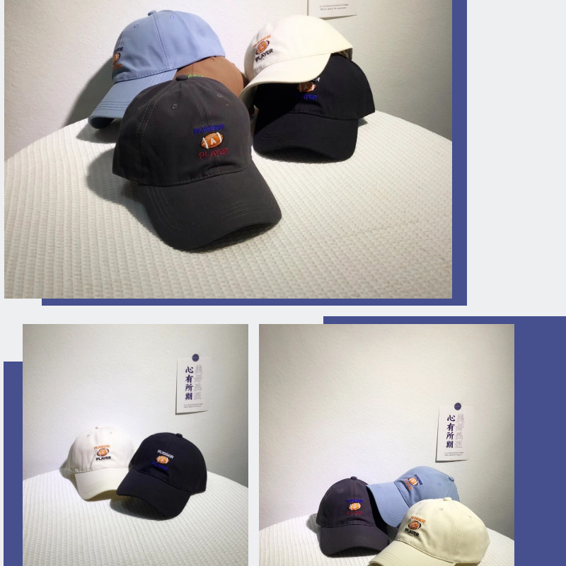 New Rugby Label Hat 2022 Spring Baseball Cap Men's and Women's Embroidered Peaked Cap Outdoor Fishing Sun Hat