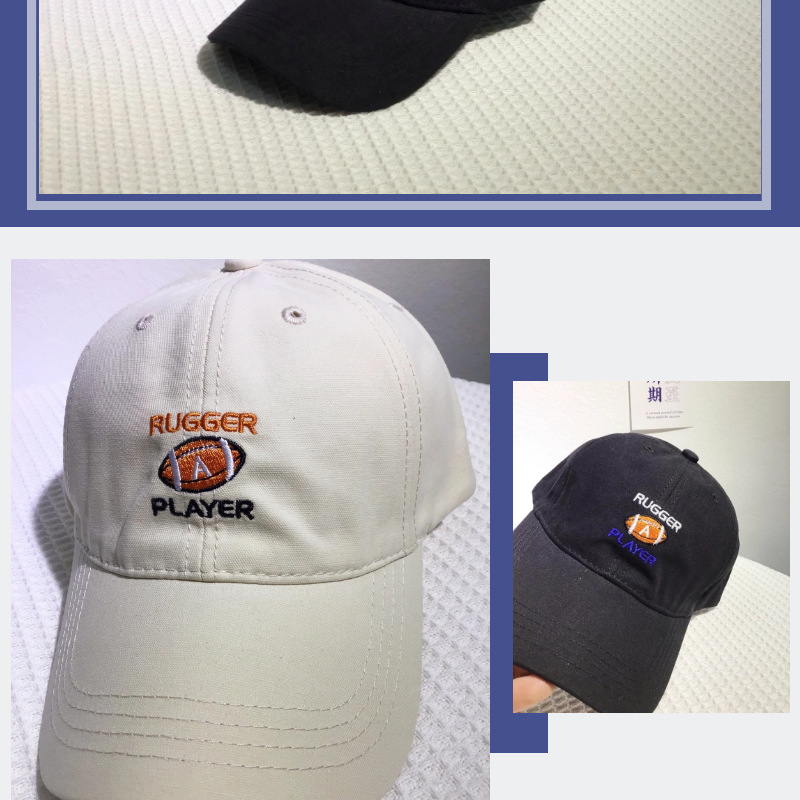 New Rugby Label Hat 2022 Spring Baseball Cap Men's and Women's Embroidered Peaked Cap Outdoor Fishing Sun Hat