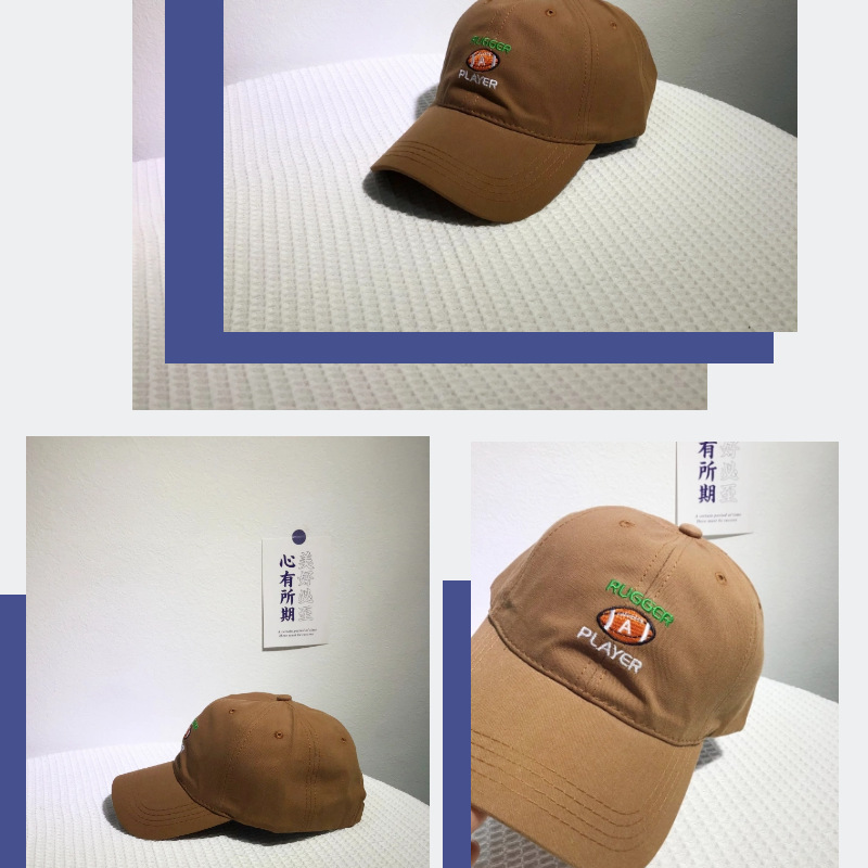 New Rugby Label Hat 2022 Spring Baseball Cap Men's and Women's Embroidered Peaked Cap Outdoor Fishing Sun Hat