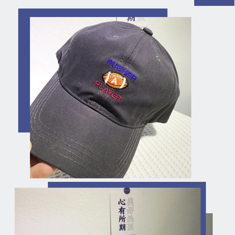 New Rugby Label Hat 2022 Spring Baseball Cap Men's and Women's Embroidered Peaked Cap Outdoor Fishing Sun Hat