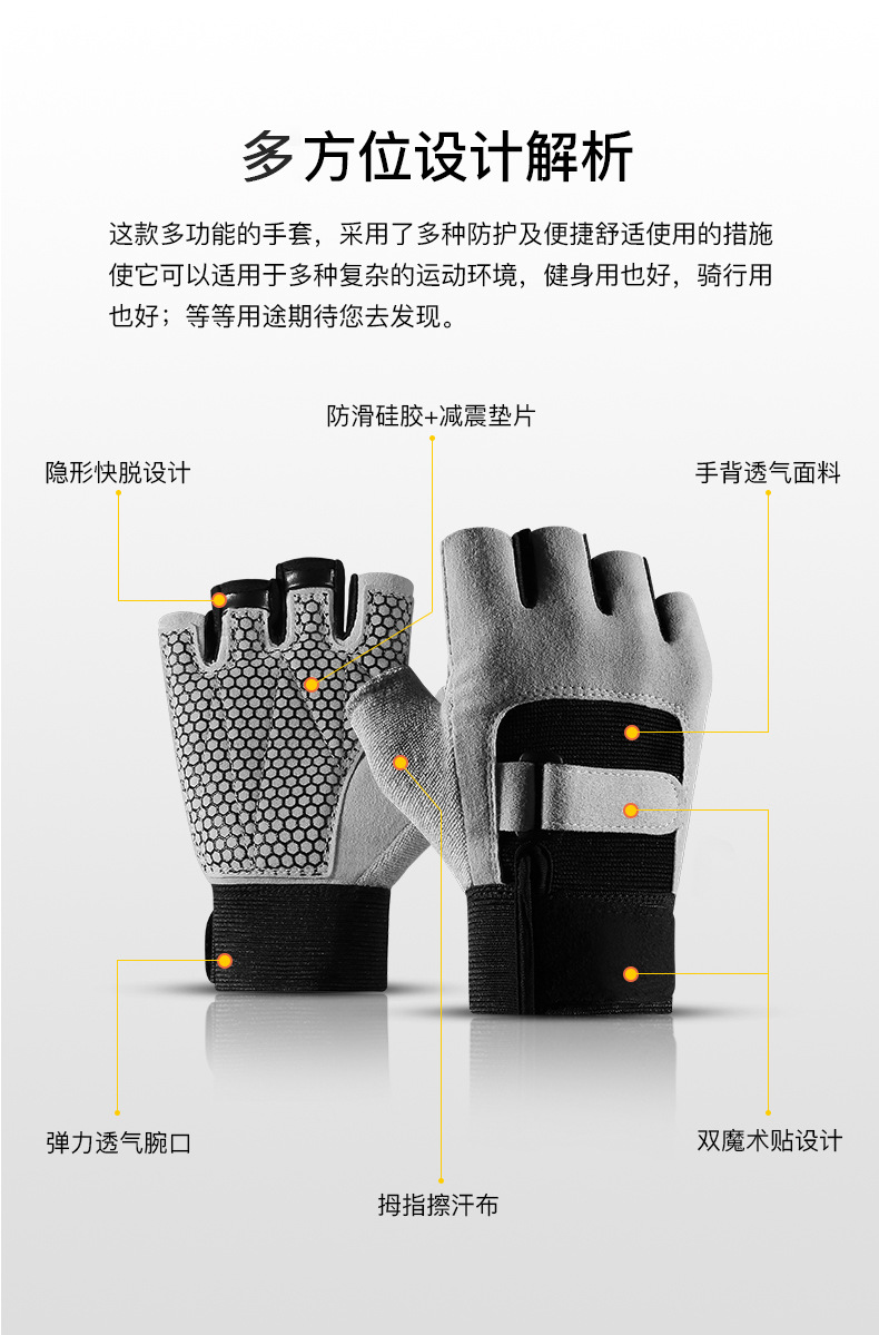 Amazon Men's and Women's Gym Weightlifting Equipment Sports Gloves Outdoor Cycling Training Half Finger Non-Slip Hand Protector Amazon Men's and Women's Gym Weightlifting Equipment Sports Gloves Outdoor Cycling Training Half Finger Non-Slip Hand Protector