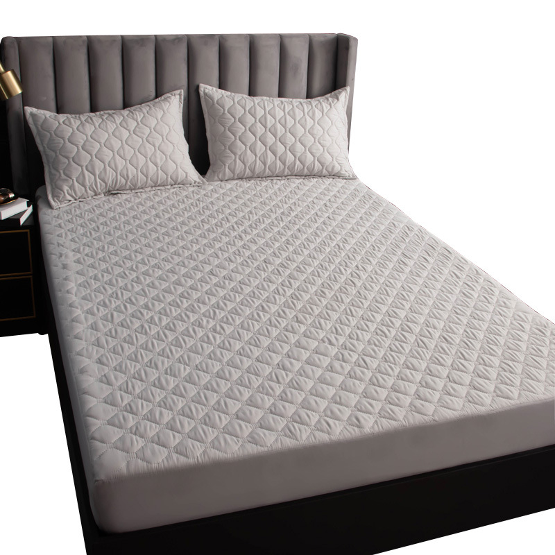 Ultrasonic Cotton Padded Thickened Waterproof Mattress Protector Hotel Bedding Stain-Proof