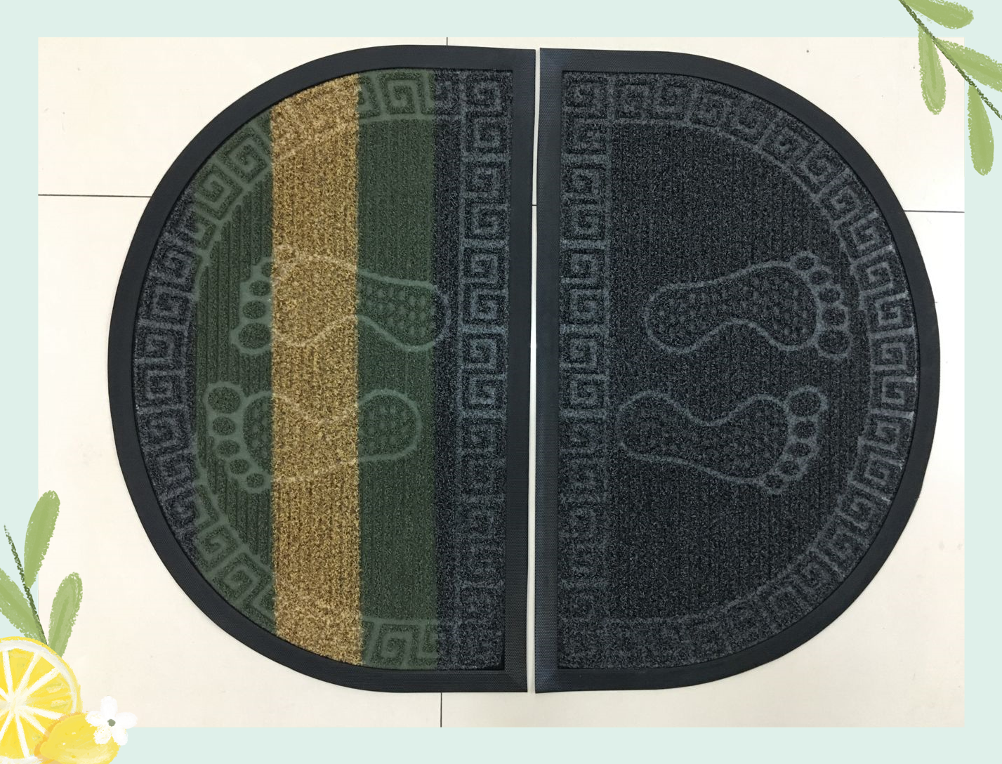 Semi circle long radius rubber lawn embossed mat lawn mat mat mat mat mat mat mat