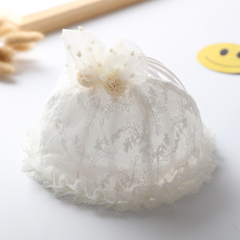 Baby Hat Lace Princess Forehead Protector Topless Hat Newborn Fetal Cap Baby Girl Spring and Autumn Thin Summer