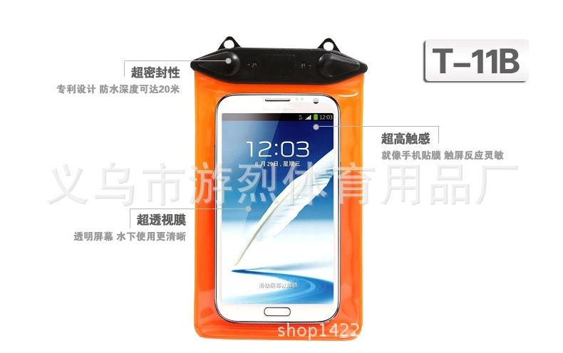 New Swimming Rafting Mobile Phone Waterproof Bag Universal Diving Cover Mobile Phone Waterproof Cover Factory Direct Sales