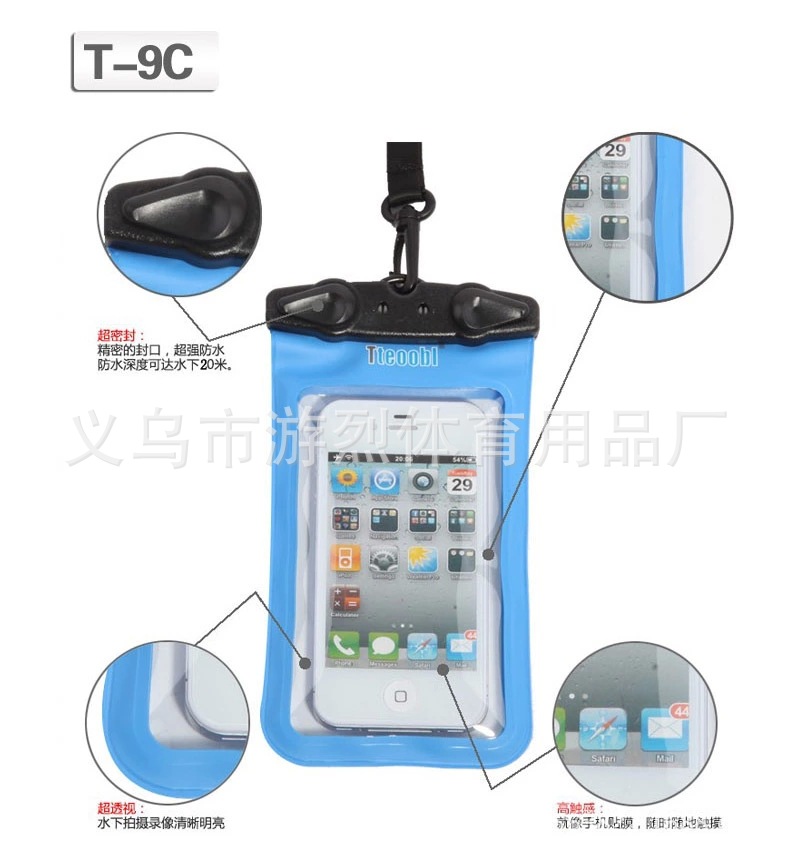 New Swimming Rafting Mobile Phone Waterproof Bag Universal Diving Cover Mobile Phone Waterproof Cover Factory Direct Sales