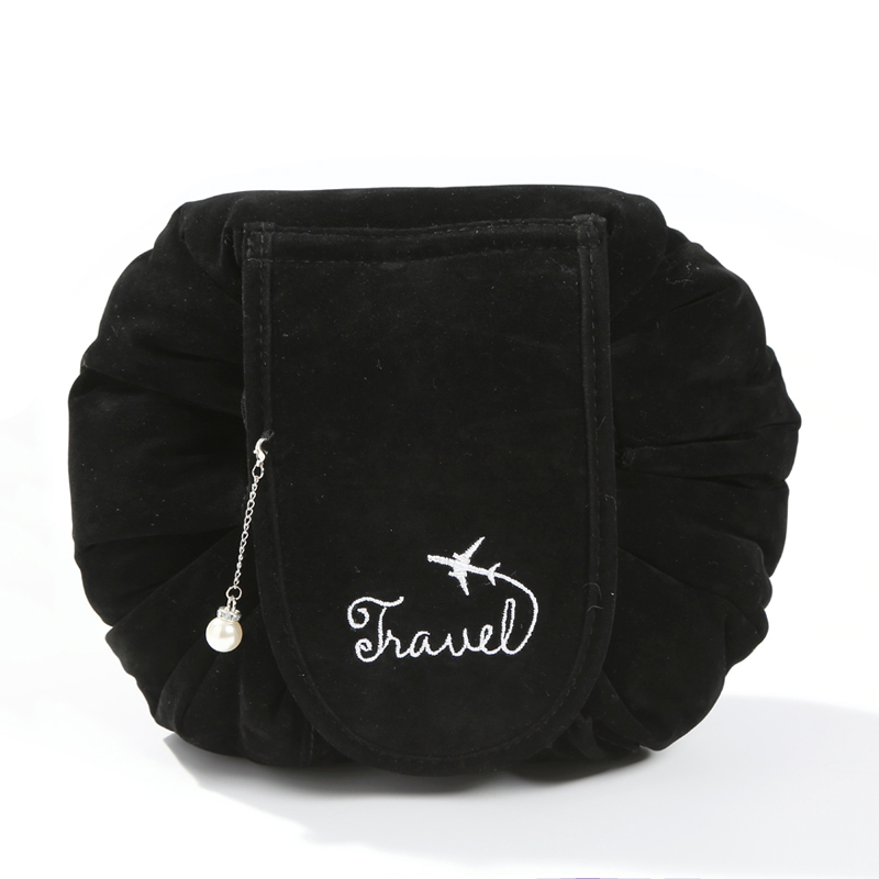Large Lazy Cosmetic Bag Quick Drawstring Travel Make up Organizer Foldable Toiletry Case Waterproof Bag