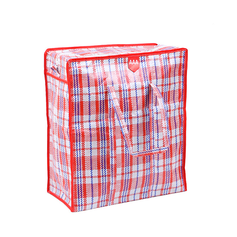 Factory Supply Color Stripes Woven Plaid Bag Quilt Storage Moving Waterproof Bag Large Capacity Packing Luggage Bag