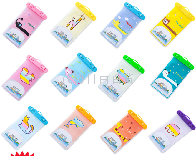 Cartoon animal diving drifting sealed waterproof PVC transparent touch screen camera phone waterproof bag Cartoon animal diving drifting sealed waterproof PVC transparent touch screen camera phone waterproof bag