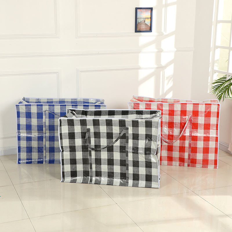 Factory Supply Color Stripe Cloth Woven Bag Moving Quilt Storage Waterproof Bag Large Capacity Packing Luggage Bag Wholesale