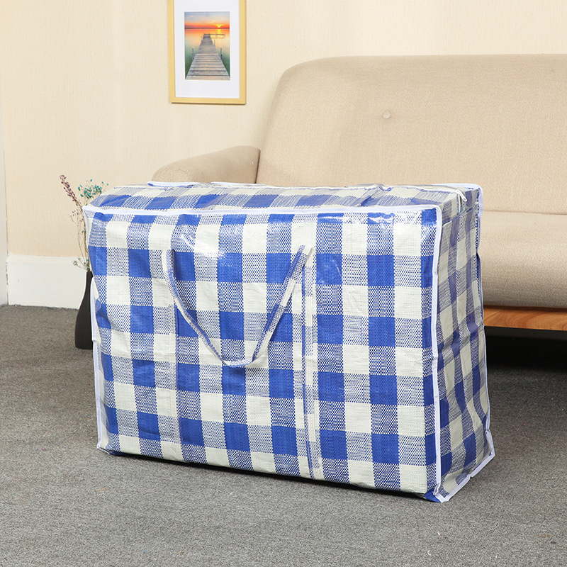 Factory Supply Color Stripe Cloth Woven Bag Moving Quilt Storage Waterproof Bag Large Capacity Packing Luggage Bag Wholesale