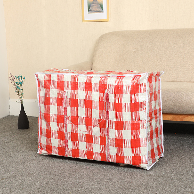 Factory Supply Color Stripe Cloth Woven Bag Moving Quilt Storage Waterproof Bag Large Capacity Packing Luggage Bag Wholesale