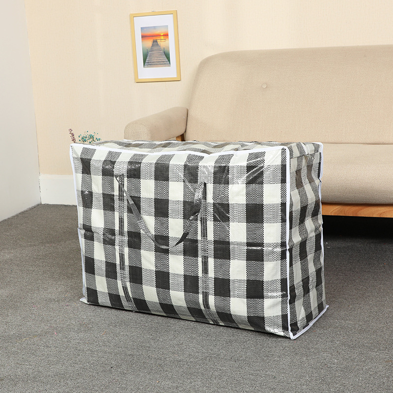 Factory Supply Color Stripe Cloth Woven Bag Moving Quilt Storage Waterproof Bag Large Capacity Packing Luggage Bag Wholesale