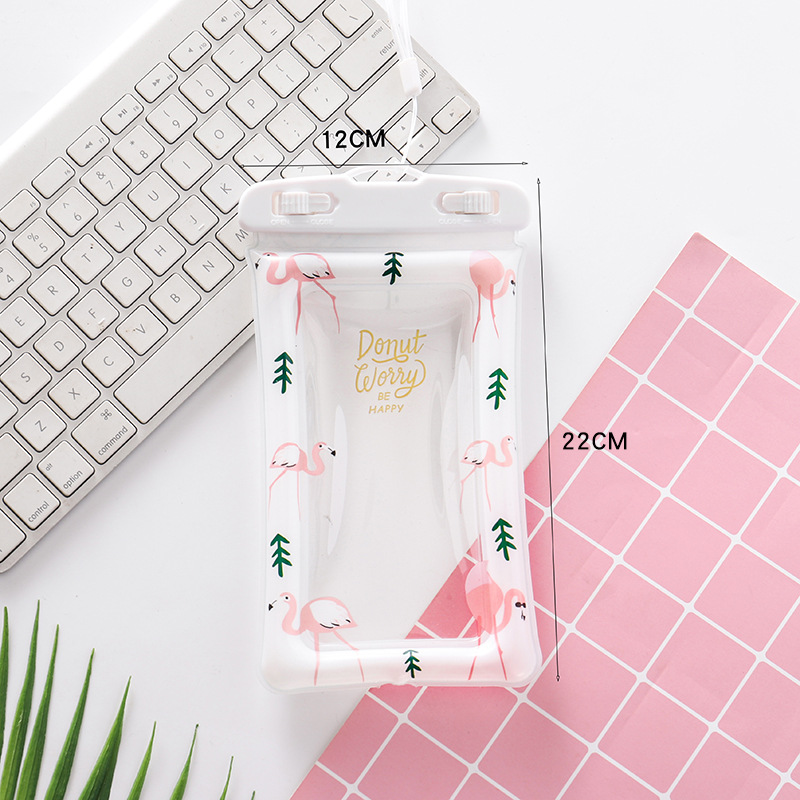 Unicorn inflatable air bag mobile phone waterproof bag touch screen swimming cartoon PVC mobile phone waterproof bag