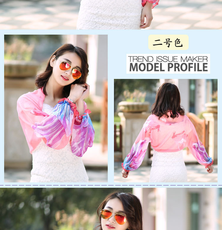 Beach female open cycling cuff Chiffon scarves shawls all-match amazing sunscreen air spring scarf